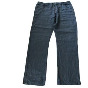 OVS Made in Italy Navy Blue Adjustable Waistband Non-Stretch Wide Leg Pants